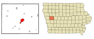 Location of Denison, Iowa