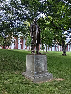 Cyrus McCormick statue Washington and Lee University campus Lexington VA June 2021