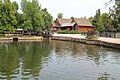 D.C. Booth Historic National Fish Hatchery rainbow trout pond and visitor center in Spearfish, South Dakota