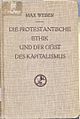 Die protestantische Ethik und der 'Geist' des Kapitalismus original cover