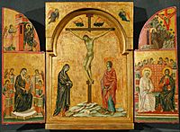 Duccio - Triptych- Crucifixion and other Scenes - Google Art Project
