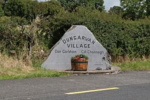 Dungarvan village welcome sign - geograph.org.uk - 488156