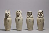 Egyptian - A Complete Set of Canopic Jars - Walters 41171, 41172, 41173, 41174 - Group