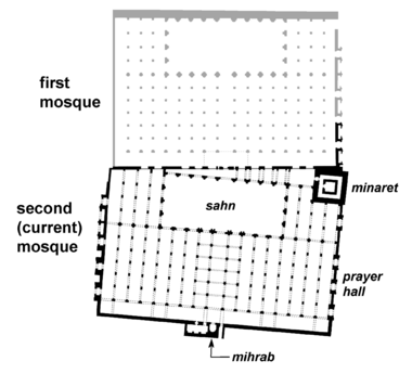 Floor plan of the Kutubiyya Mosques (with labels)