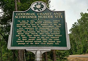 Goodman Cheney and Schwerner Murder Site Marker