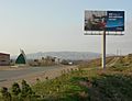Haciqabul rayon road sign