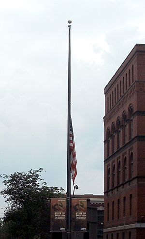 Holocaust Museum flag at half-staff