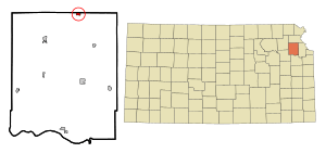 Location within Jefferson County and Kansas