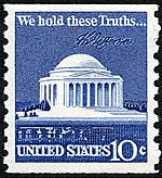 Jefferson memorial 1973 U.S. stamp.1