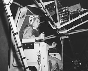 Jerrie Cobb, Lady Pilot, testing Gimbal Rig in AWT - GPN-2000-000379
