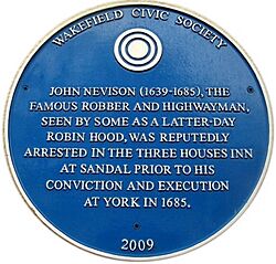 John Nevison plaque at Sandal Magna, Wakefield