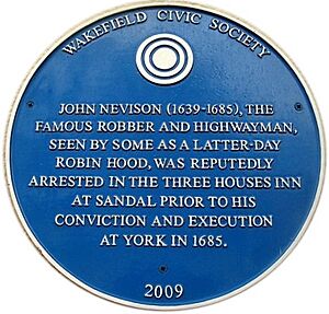 John Nevison plaque at Sandal Magna, Wakefield