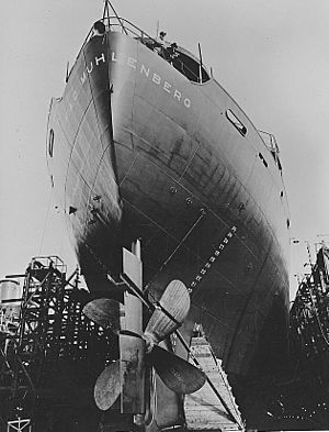 Liberty ship construction 12 SS Muhlenberg stern