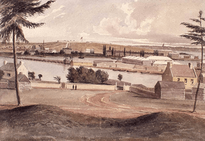 MIKAN 2836296 Fort Henry, Point Frederick and Tete du Pont Barracks, Kingston, from the old redoubt