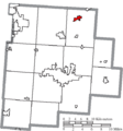 Map of Fairfield County Ohio Highlighting Millersport Village