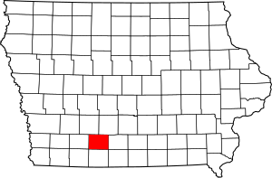 Map of Iowa highlighting Union County