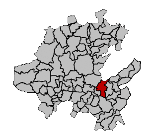 Location of the municipality of Huasca de Ocampo in Hidalgo.