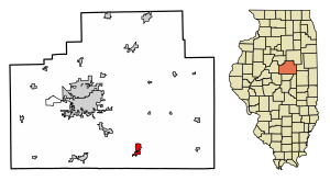 Location of Le Roy in McLean County, Illinois.