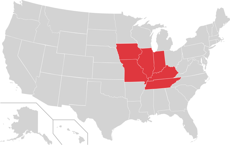 Missouri Valley Conference map