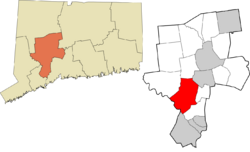 Oxford's location within the Naugatuck Valley Planning Region and the state of Connecticut