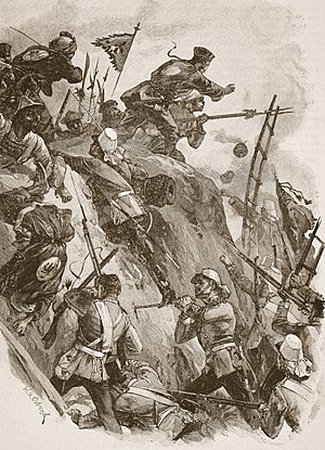 Opium Wars, storming of the Taku Forts by British troops, 1860