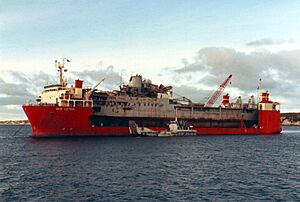 RFA Sir Tristram & MV Dan Lifter late 1982
