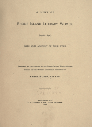 Rhode Island Literary Women, 1893