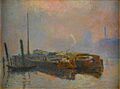 Robert Antoine Pinchon, before 1909, Péniche dans la brume, oil on canvas, 54 x 73 cm, Musée des Beaux-Arts de Rouen, donation François Depeaux, 1909