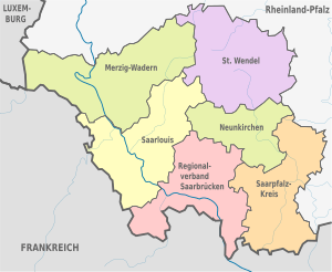 Saarland, administrative divisions - de - colored