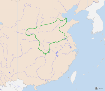 Approximate territory of the Shang dynasty within present-day China