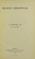 Sidgwick - Henry Sidgwick, 1906 - 5840853