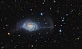 Spiral galaxy with streams of light