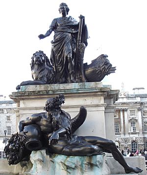 Somerset House-Strand-Statue Of George III & Neptune