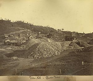 StateLibQld 1 234524 Gold diggings on Towers Hill outside Charters Towers