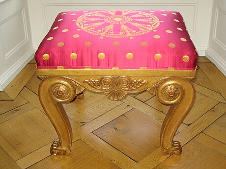 Stool from the former Palais des Tuileries in Paris (stamped with inventory mark)