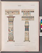 Theben (Thebes). Memnonia (Ramesseum)- Säulen aus der Halle des Tempels Ramses II (NYPL b14291191-37596)