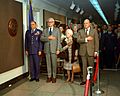 U.S. Air Force Chief of Staff General John D. Ryan and U.S. Air Force Secretary Robert C. Seamans and U.S. Secretary of Defense Melvin Laird at a ceremony honoring General Hap Arnold at The Pentagon
