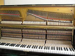 Upright piano inside