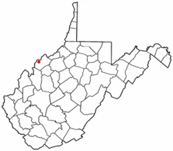 Location of Lubeck, West Virginia