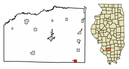 Location of Du Bois in Washington County, Illinois.