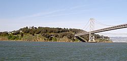 Yerba Buena Island with the San Francisco–Oakland Bay Bridge in the foreground