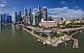 Aerial Panorama of Merlion Park and its surrounds
