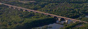 Aerial view of Mendota Bridge and historic Fort Snelling 2019-05-26.jpg