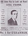 Cathal O'Shannon Election Poster