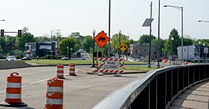 Closed I-695 off-ramp - northbound Sousa Bridge - Washington DC