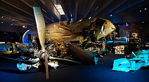 DC-3 wreck at the Swedish Air Force Museum (starboard propeller and front)