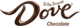 The words "Dove chocolate" and "Silky Smooth" written in a glossy brown, melted chocolate font