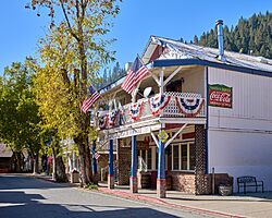 Main Street in the Downieville Historic Riverfront District (2024)