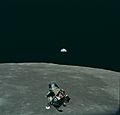 Earth, Moon and Lunar Module, AS11-44-6643