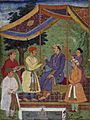 Emperor Jahangir receiving his two sons, an album-painting in gouache on paper, c 1605-06